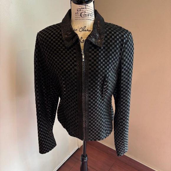 Vintage Marvin Richards woven leather and suedejacket